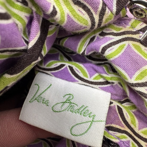 Vera Bradley Alice Loves Me Purple Punch Kiss Lock Purse Bag Quilted Retired - Picture 11 of 14